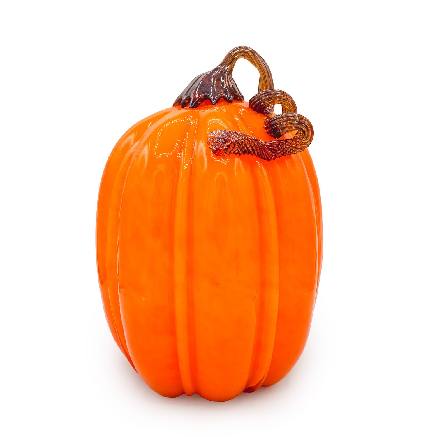 Glass Pumpkin Orange Tall