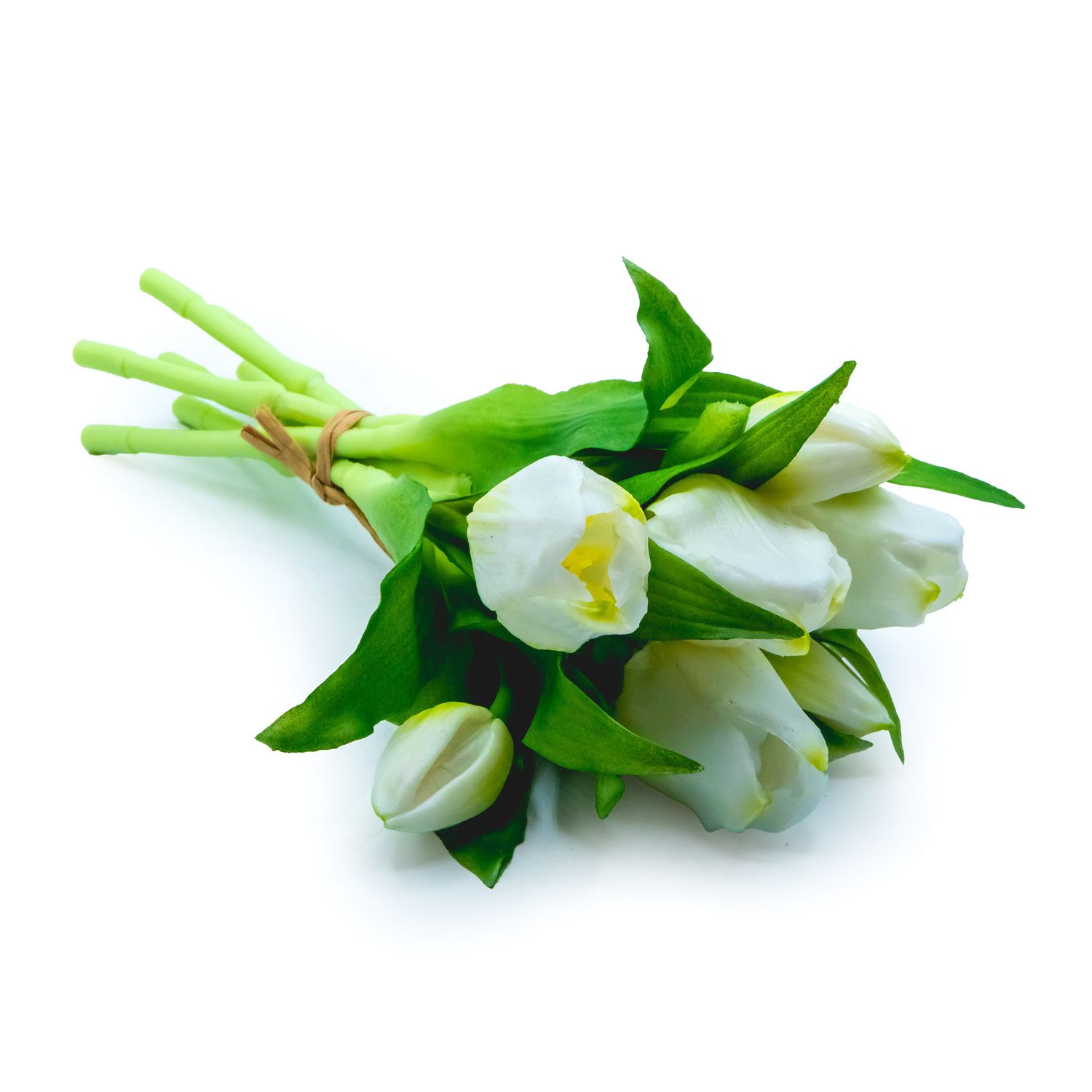 Faux Tulip Bunch- White