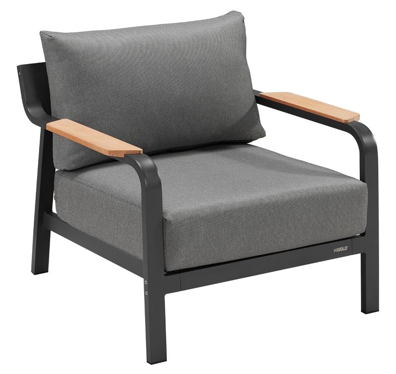 Lakeside Collection - Chair - Black  w Grey Cushions