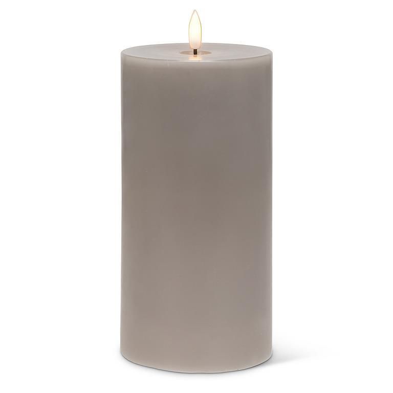 LED Pillar Candle 4 X 8" - grey
