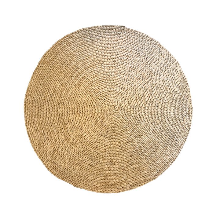 Woven Mat - white/natural round