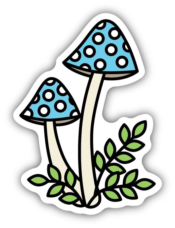 Sticker - Blue Mushrooms