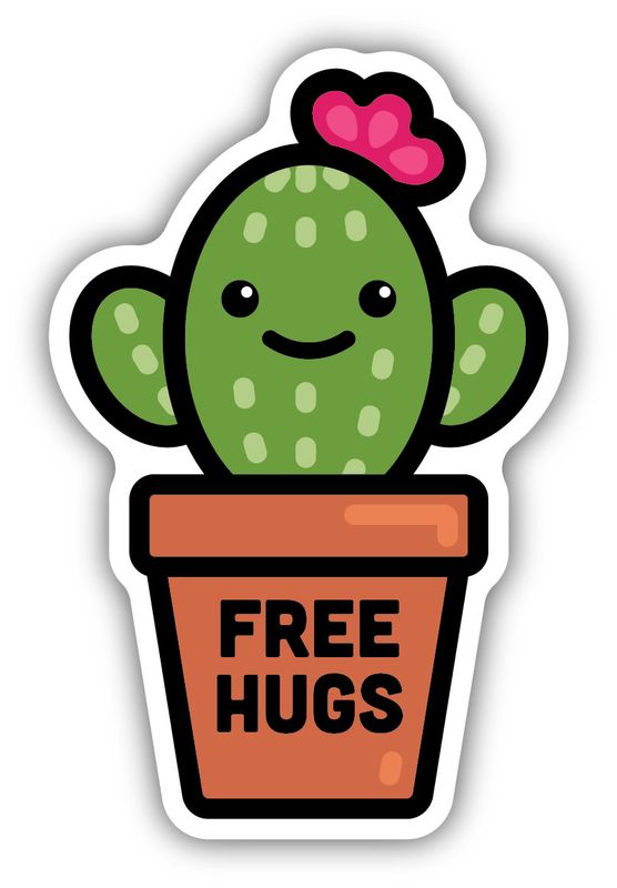 Sticker - Free Hugs Cactus