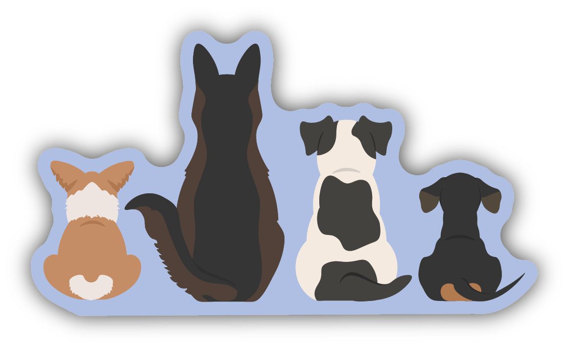 Sticker - Row of Dogs