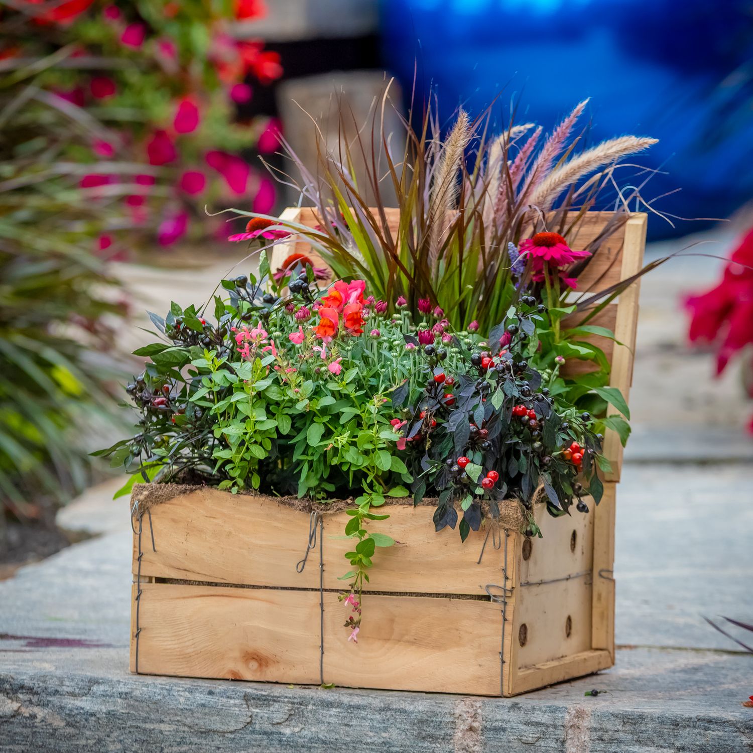 Fall Planter Wooden Crate