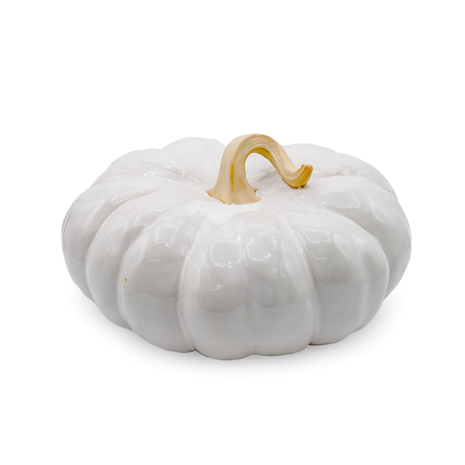 Ceramic Pumpkin White - Lrg.