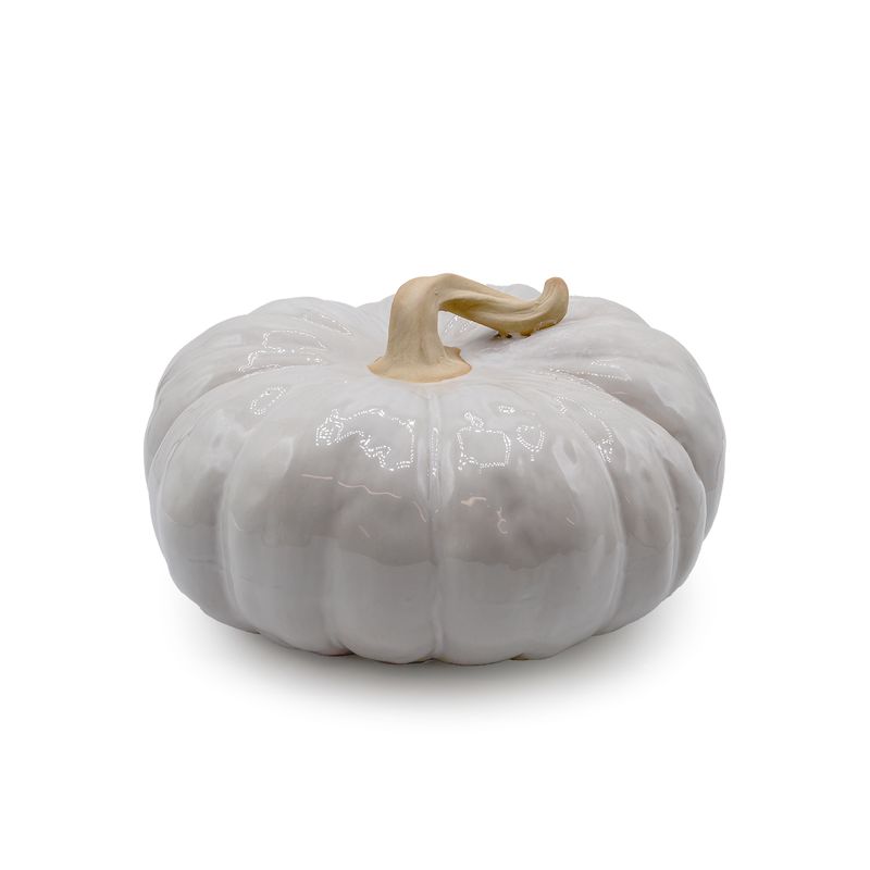 Ceramic Pumpkin White - Med.