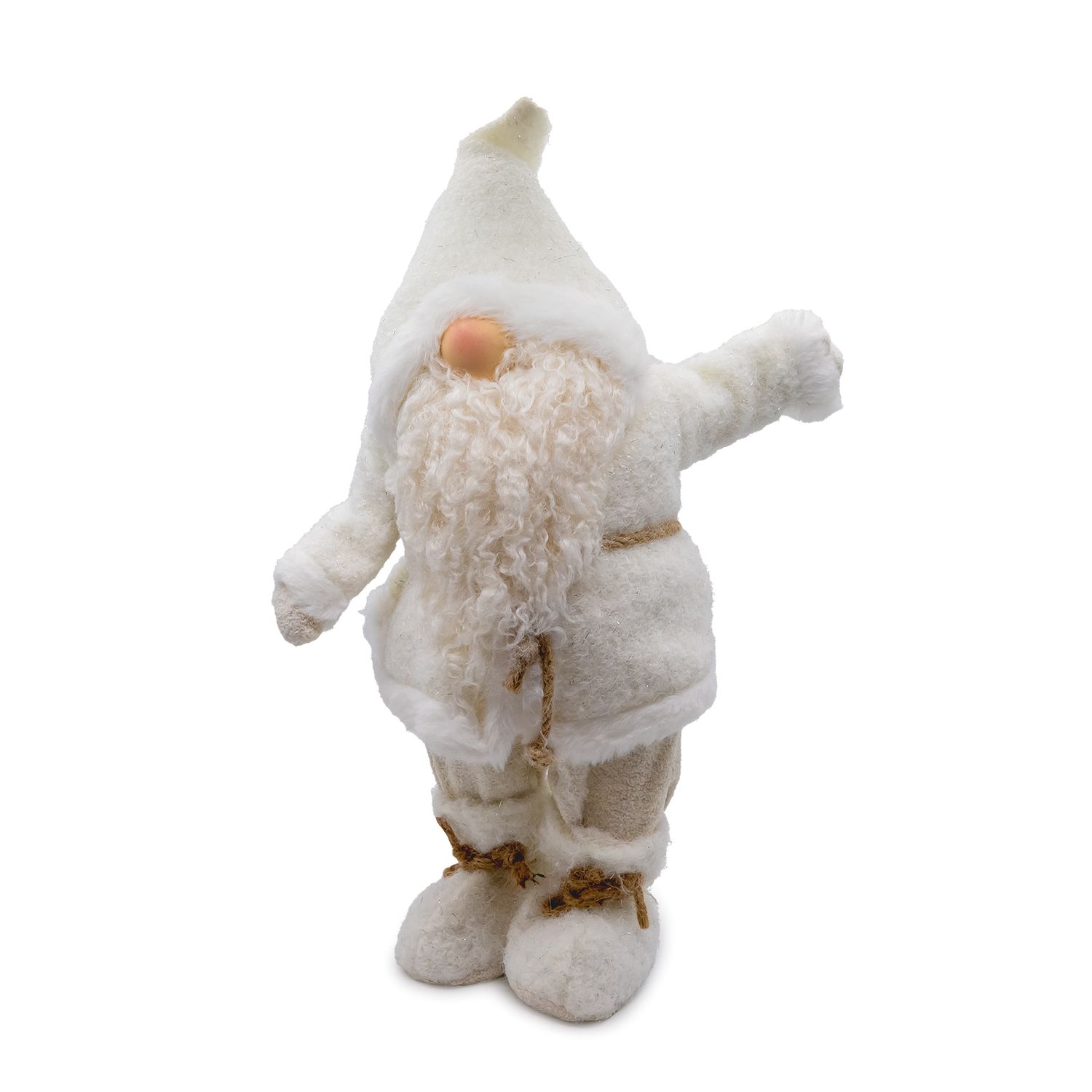 Jolly Plush Santa - White