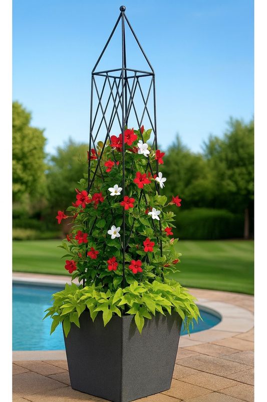 Metal Garden Diamond Obelisk
