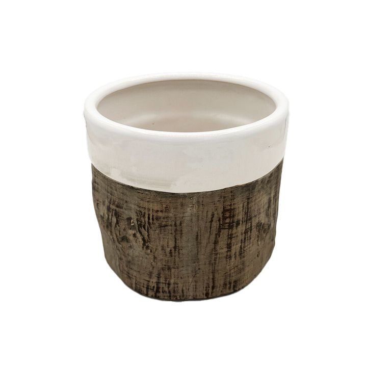 Ceramic Pot - Barnboard, Size: 12x11cm