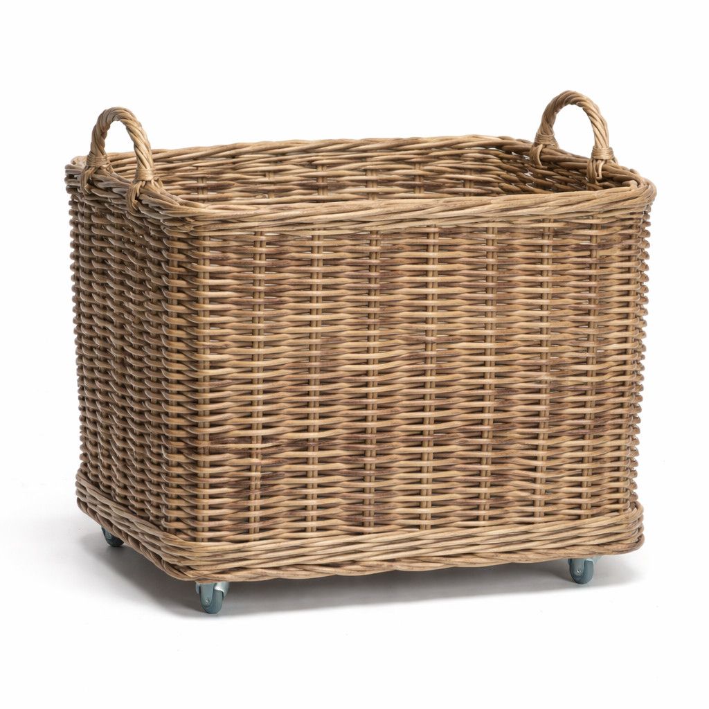 Storage Basket - Rattan with wheels - Xlrg