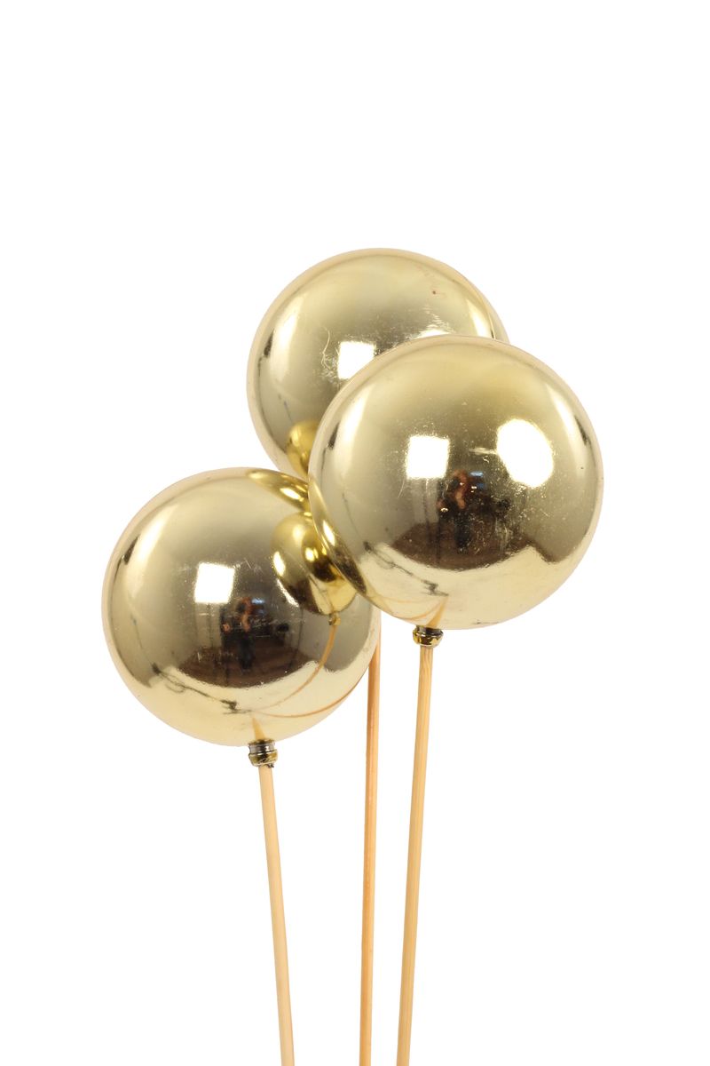 Ornamental Balls: Gold Glossy 8cm (3 stem)