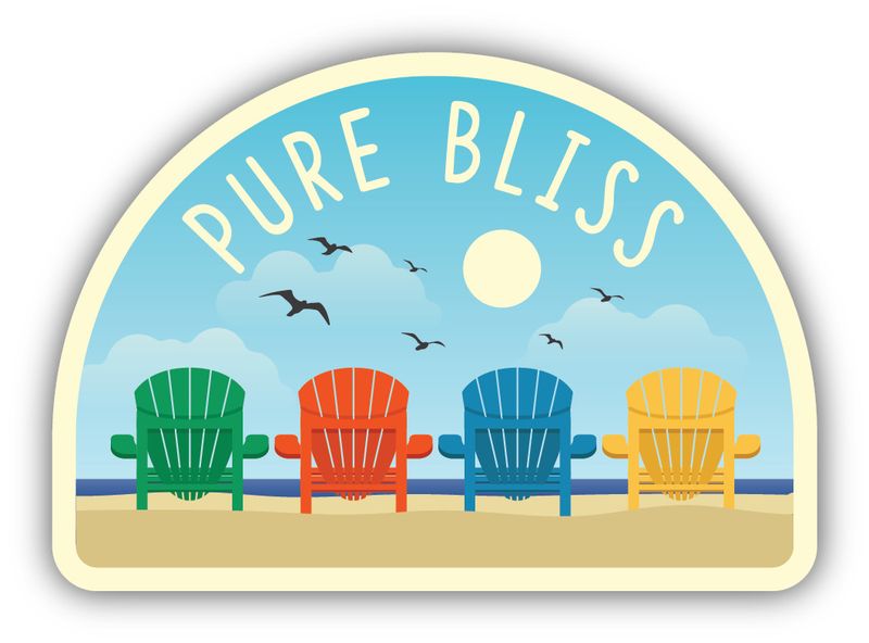 Sticker - Colourful Adirondack Chairs