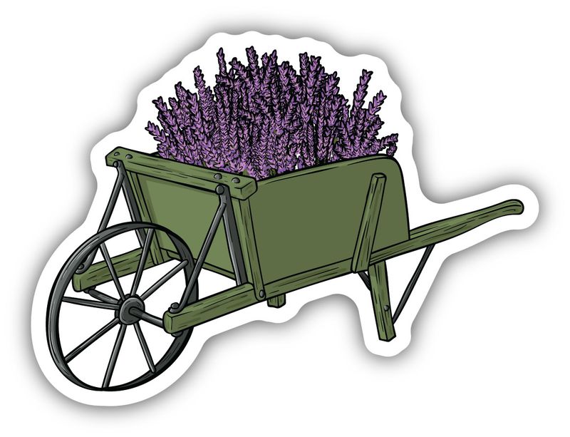 Sticker - Lavender Wheelbarrow