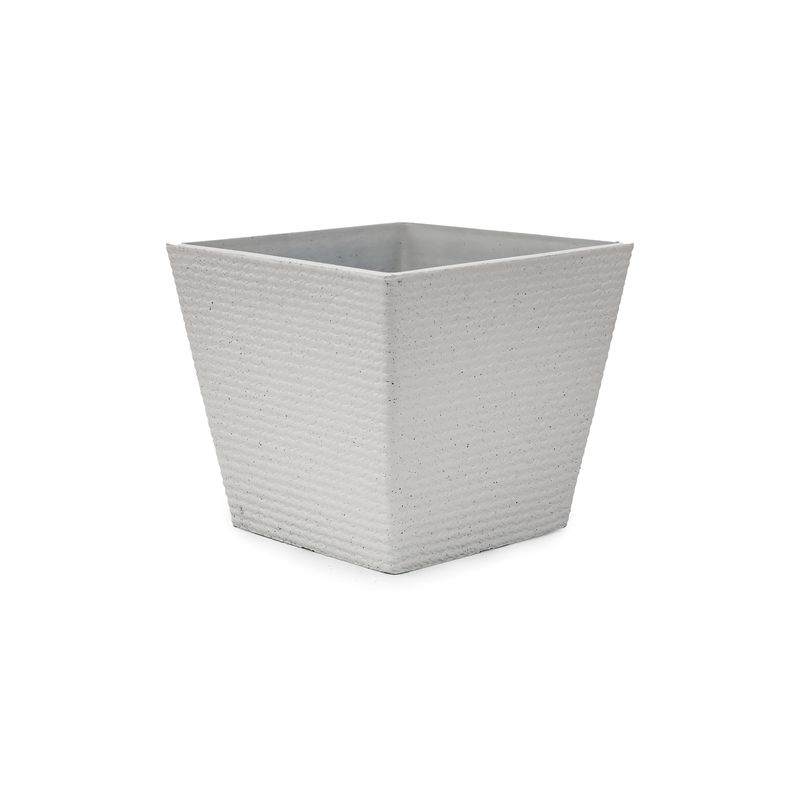 Planter - Square Tappered 15.5"w x 14"h White