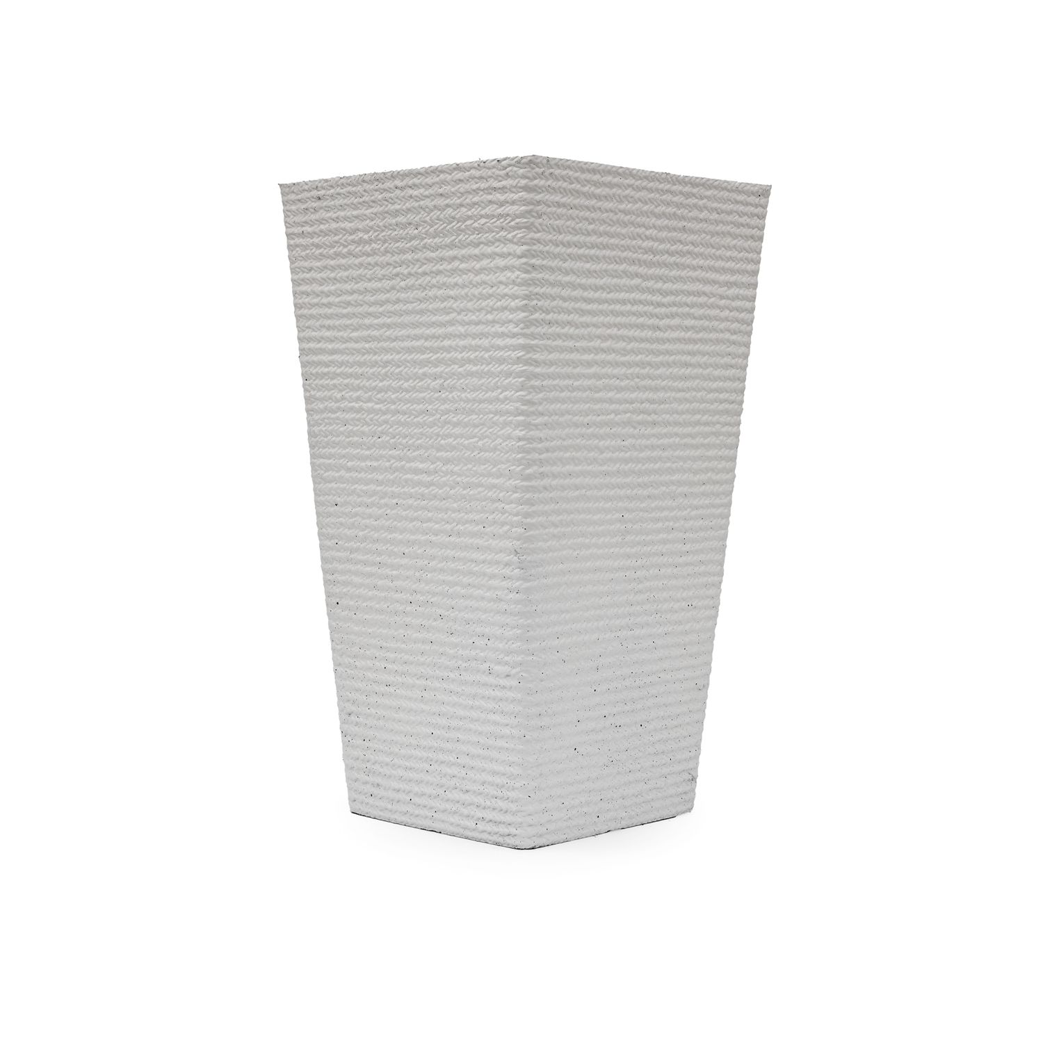 Planter - Tall Square Tappered 15.75"w x 27"h White
