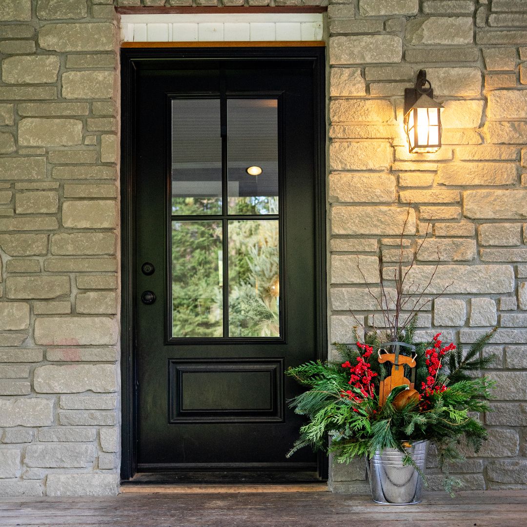 Winter Porch Pkg. - Festive Urn with Sled