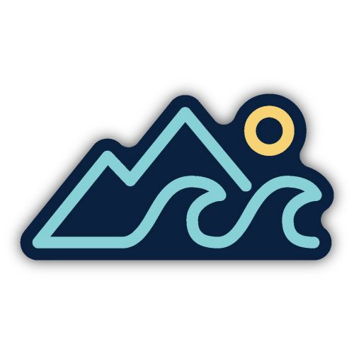 Sticker - Mountains - Wave - Sun