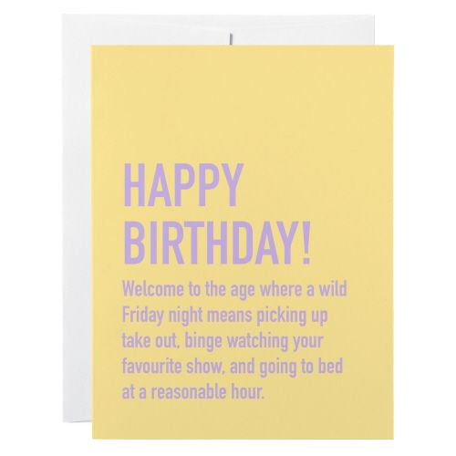 Birthday Card: Wild Friday Night - blank