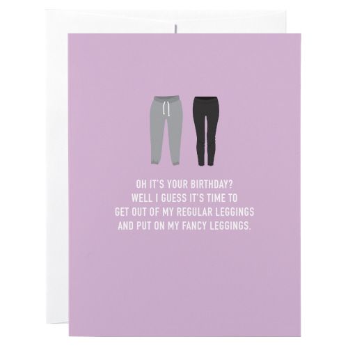 Birthday Card: Leggings - blank