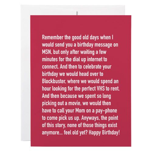 Birthday Card: Bday VHS Chatty Cathy  - blank