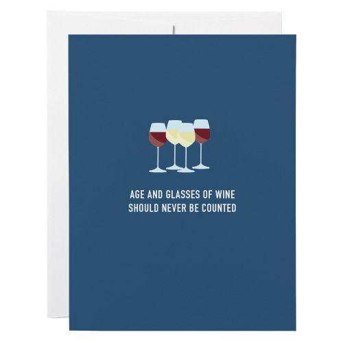 Birthday Card: Age and Glasses - blank