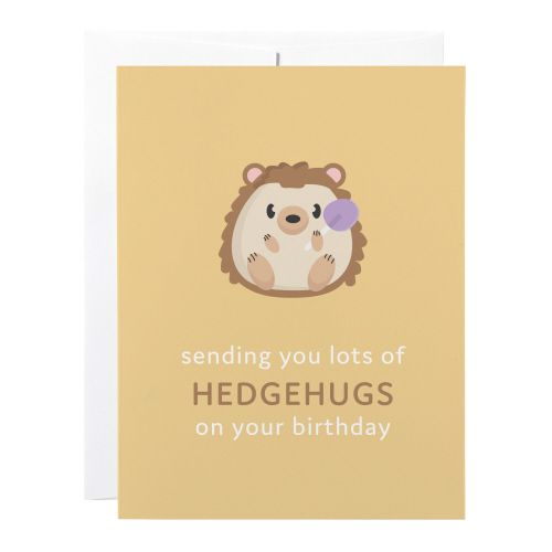 Birthday Card: Hedgehugs - blank