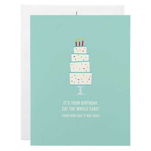 Birthday Card: Tall Cake - blank