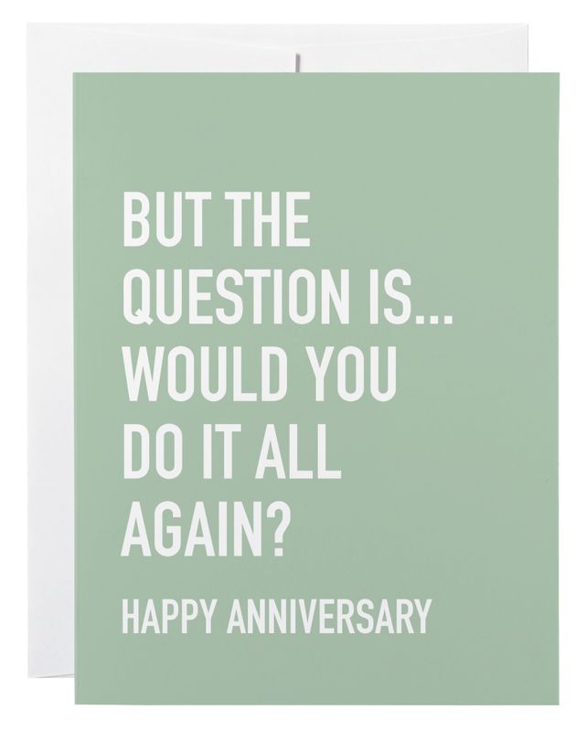 Anniversary Card: Questions Is - blank