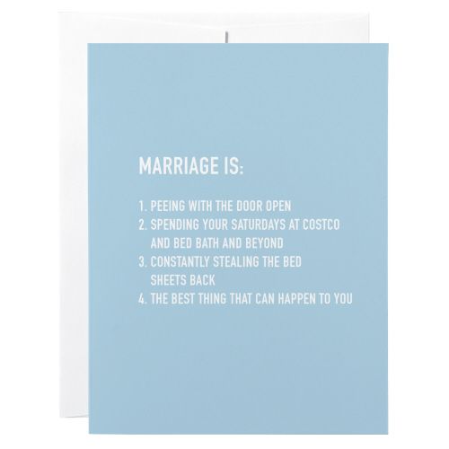 Wedding Card: Marriage Is - blank