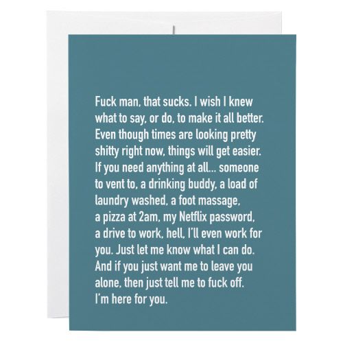 Sympathy Card: Sympathy Chatty Cathy - blank