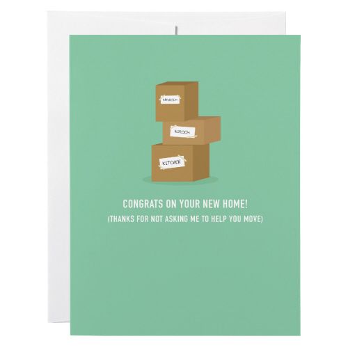 New Home Card: Moving Boxes - blank