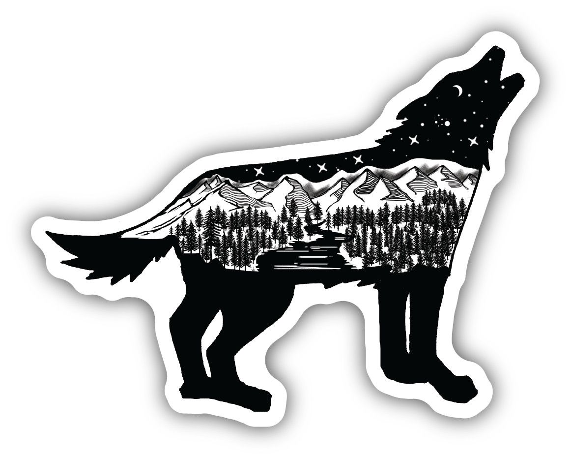 Sticker - Wolf Scene