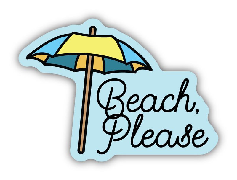 Sticker - Beach Please Umbrella