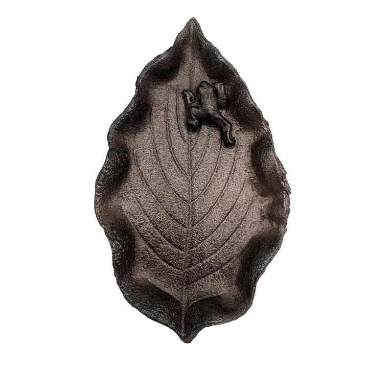 Cast Iron - Leaf Dish with Frog