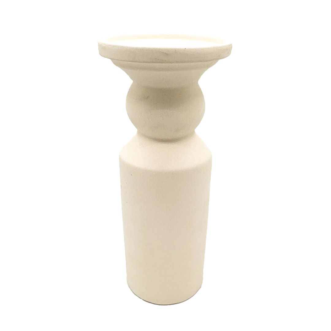 Ceramic Pillar Candle Holder White - Tall