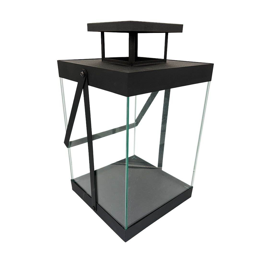 Lantern Modern Black with Black Lid Large 20*20*35cm