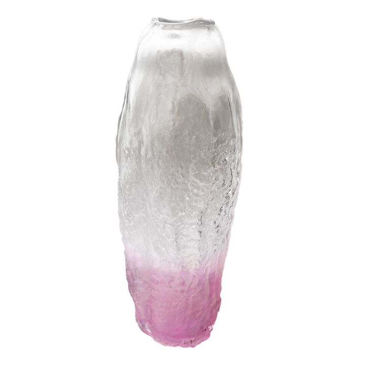 Glass Cylinder Ripple Vase - Rosé 52cm