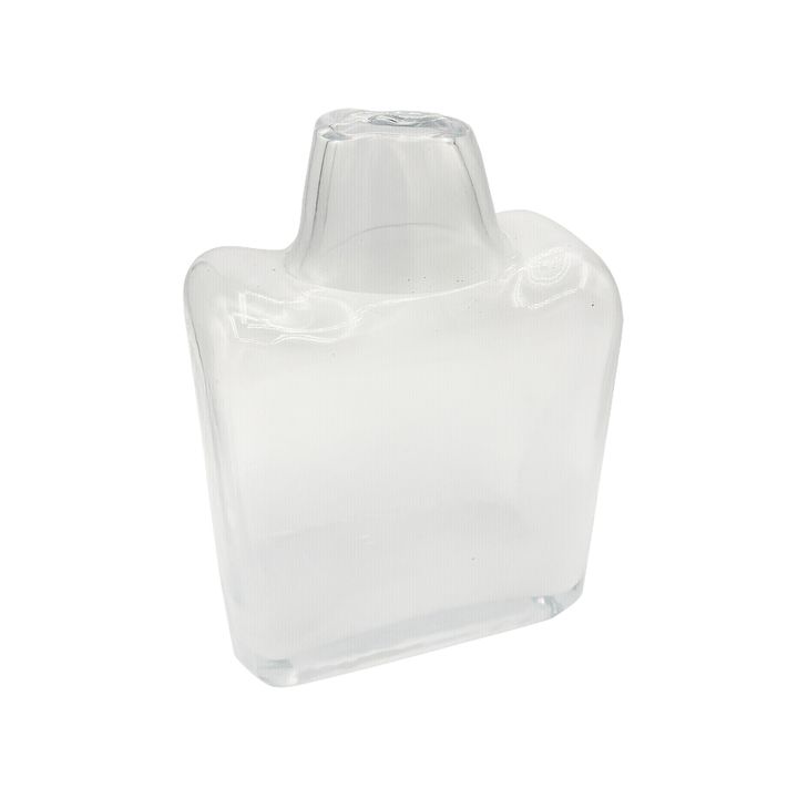 Glass Sculpted Vase - Clear Short