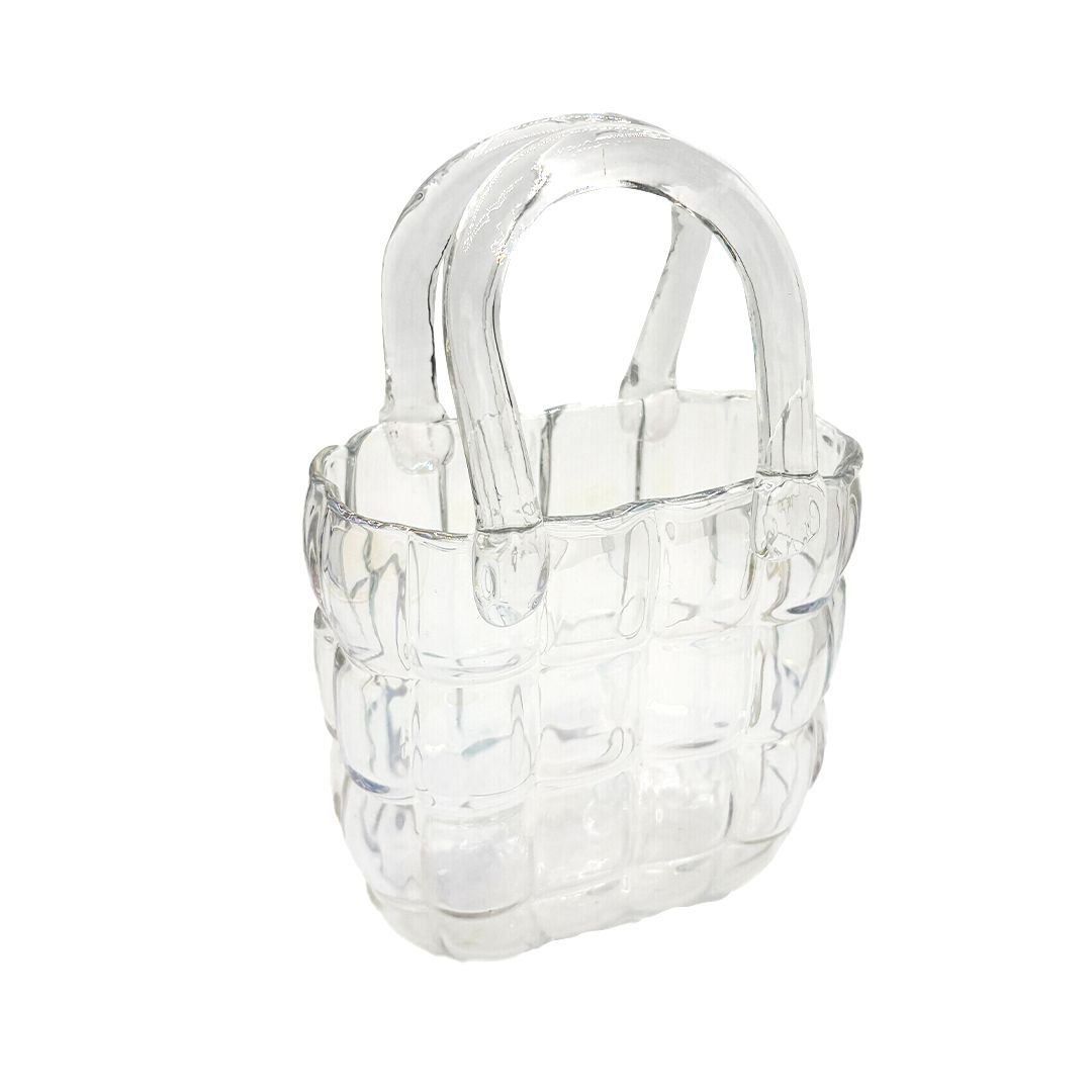 Glass Purse Vase - Clear Small