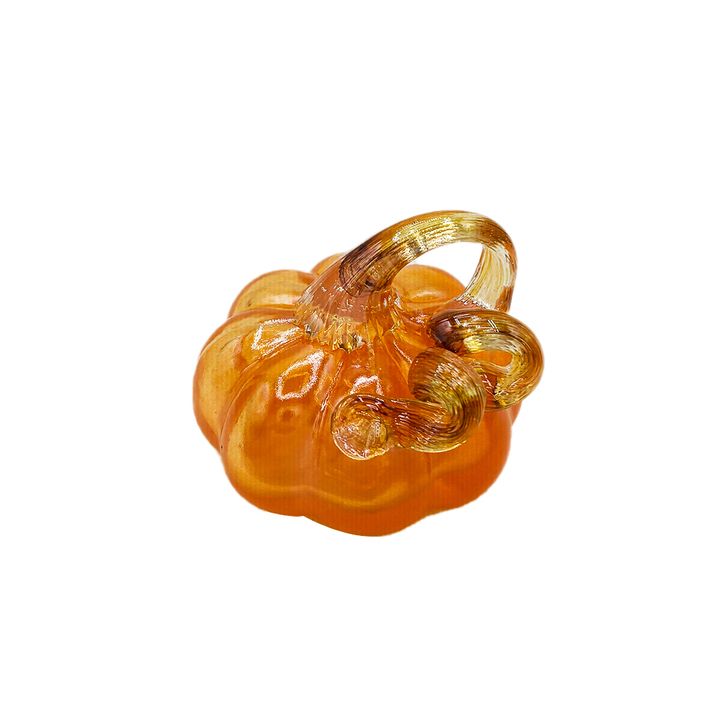 Glass Pumpkin 9*7cm - Orange