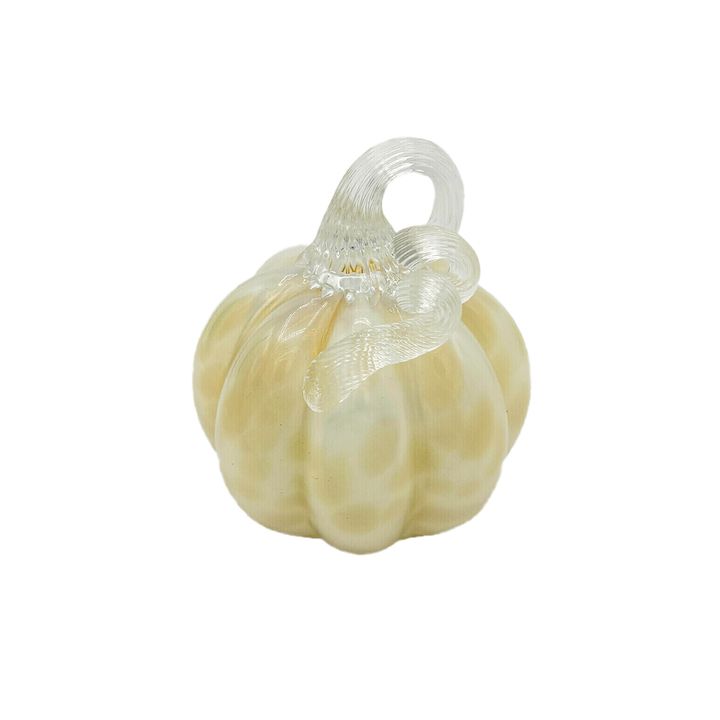 Glass Pumpkin 10*14cm - White Fog