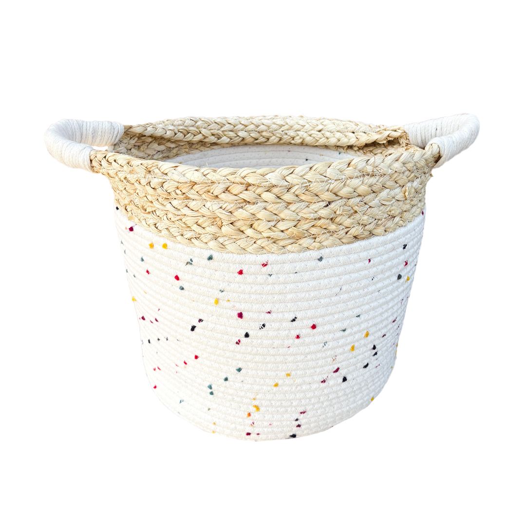 Basket - Confetti with Handles Large
