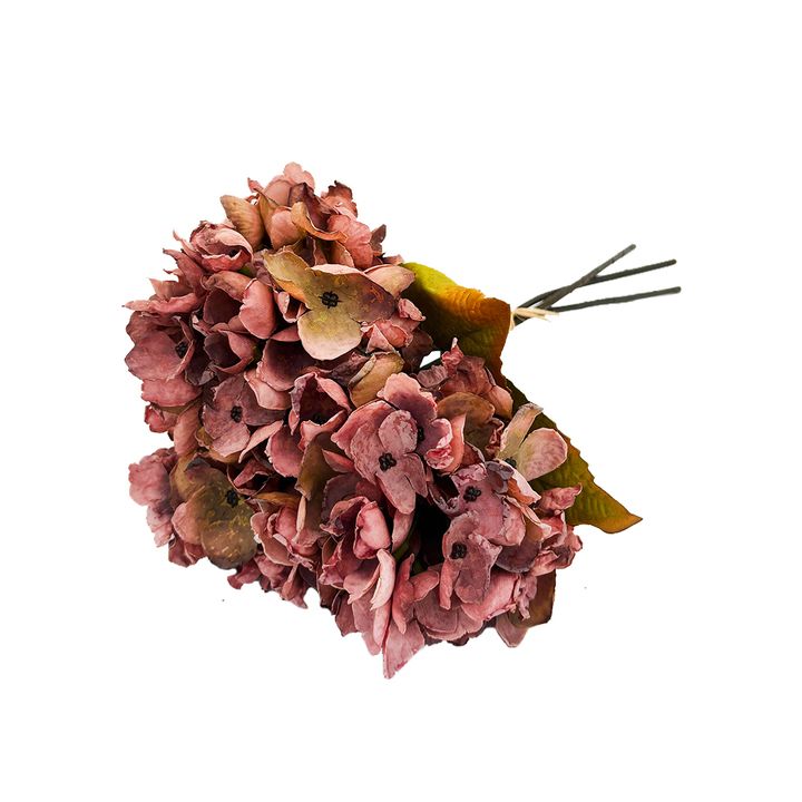 Faux Hydrangea Bunch - Dark Pink 42cm