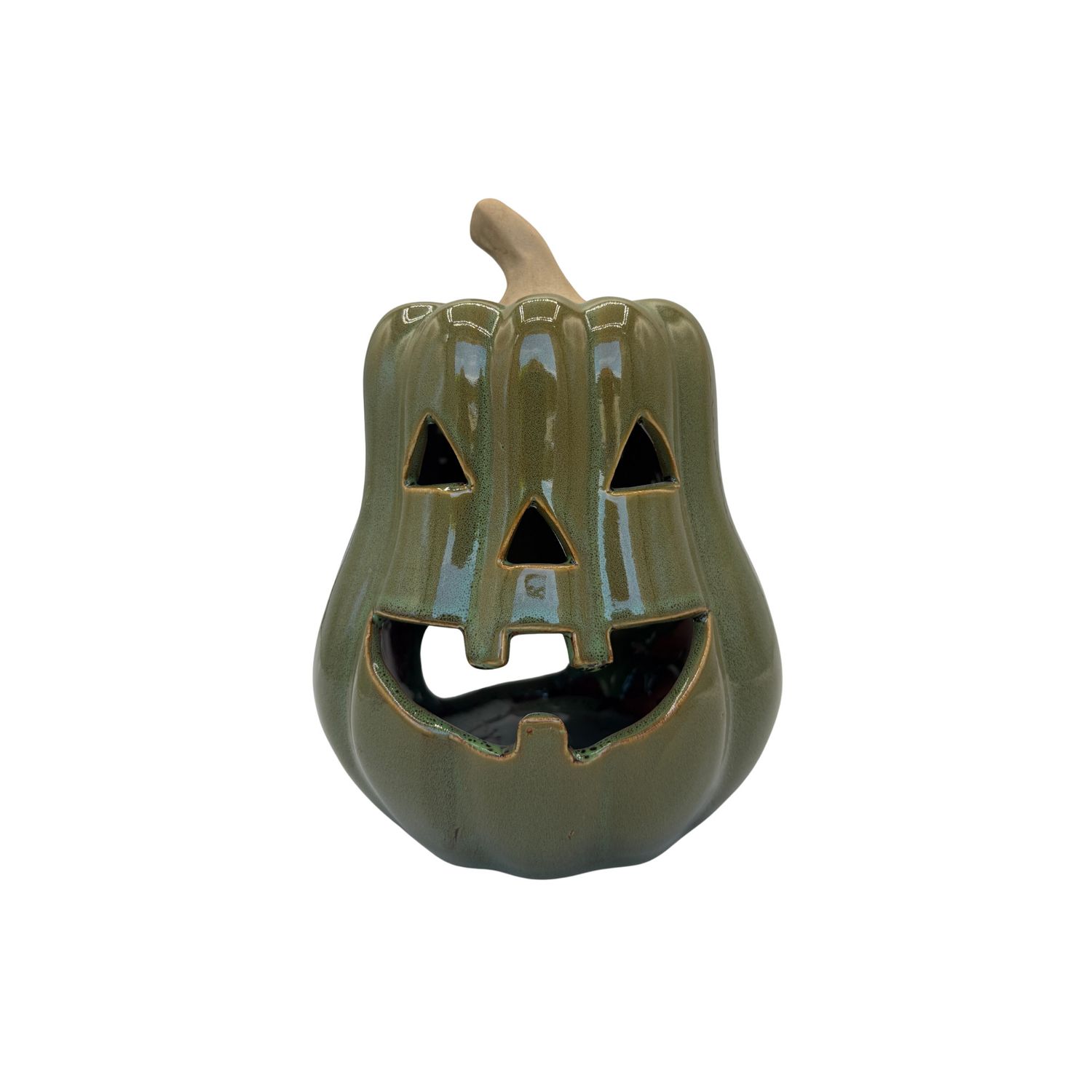 Green Jack O'Lantern Tealight Holder