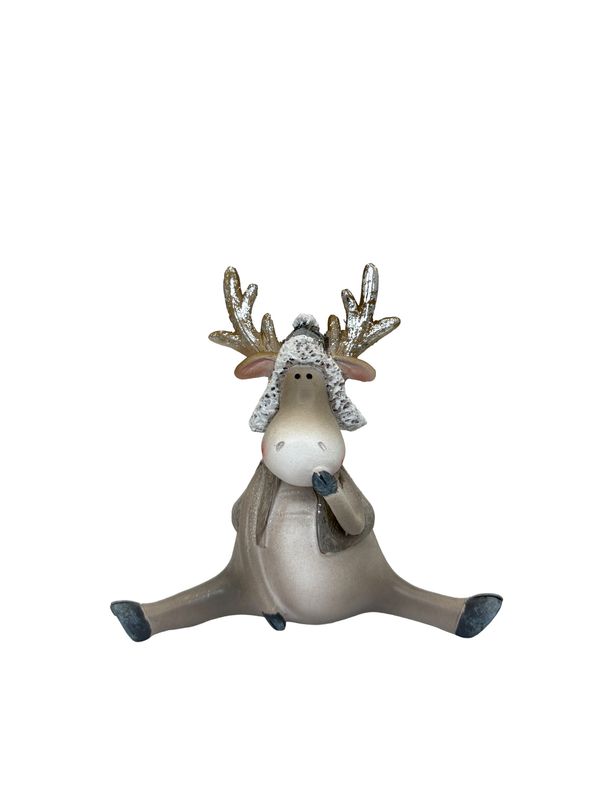 Holiday Lounging Moose - Silver