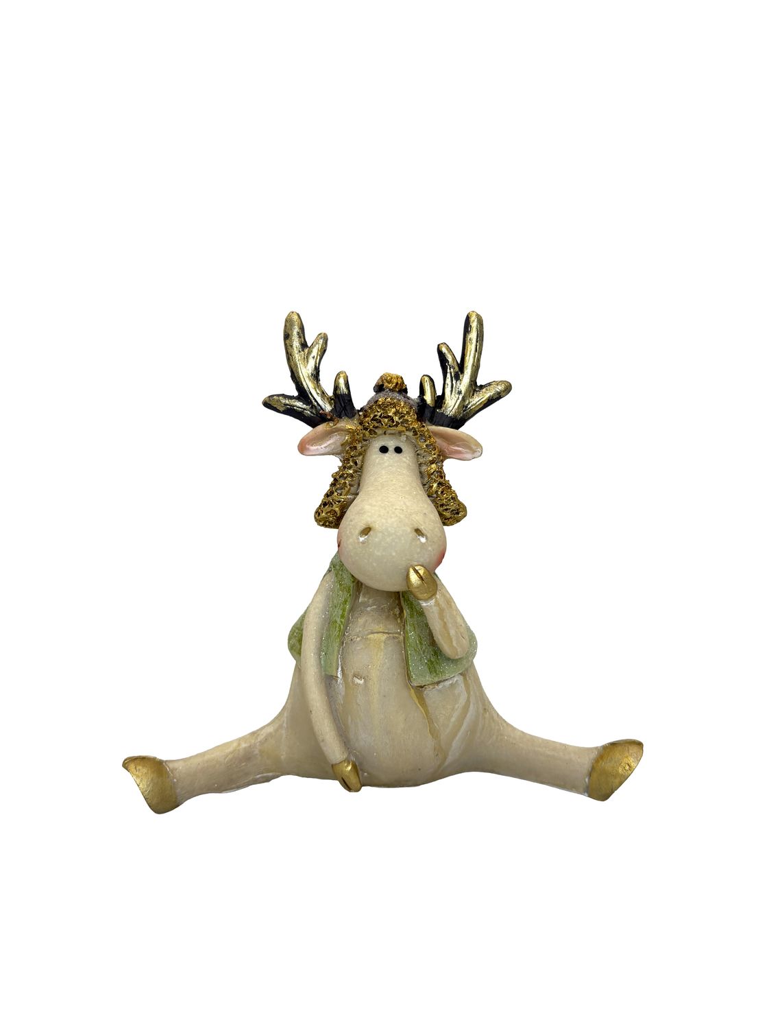 Holiday Lounging Moose - Gold
