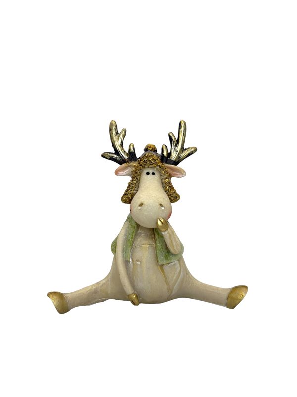 Holiday Lounging Moose - Gold