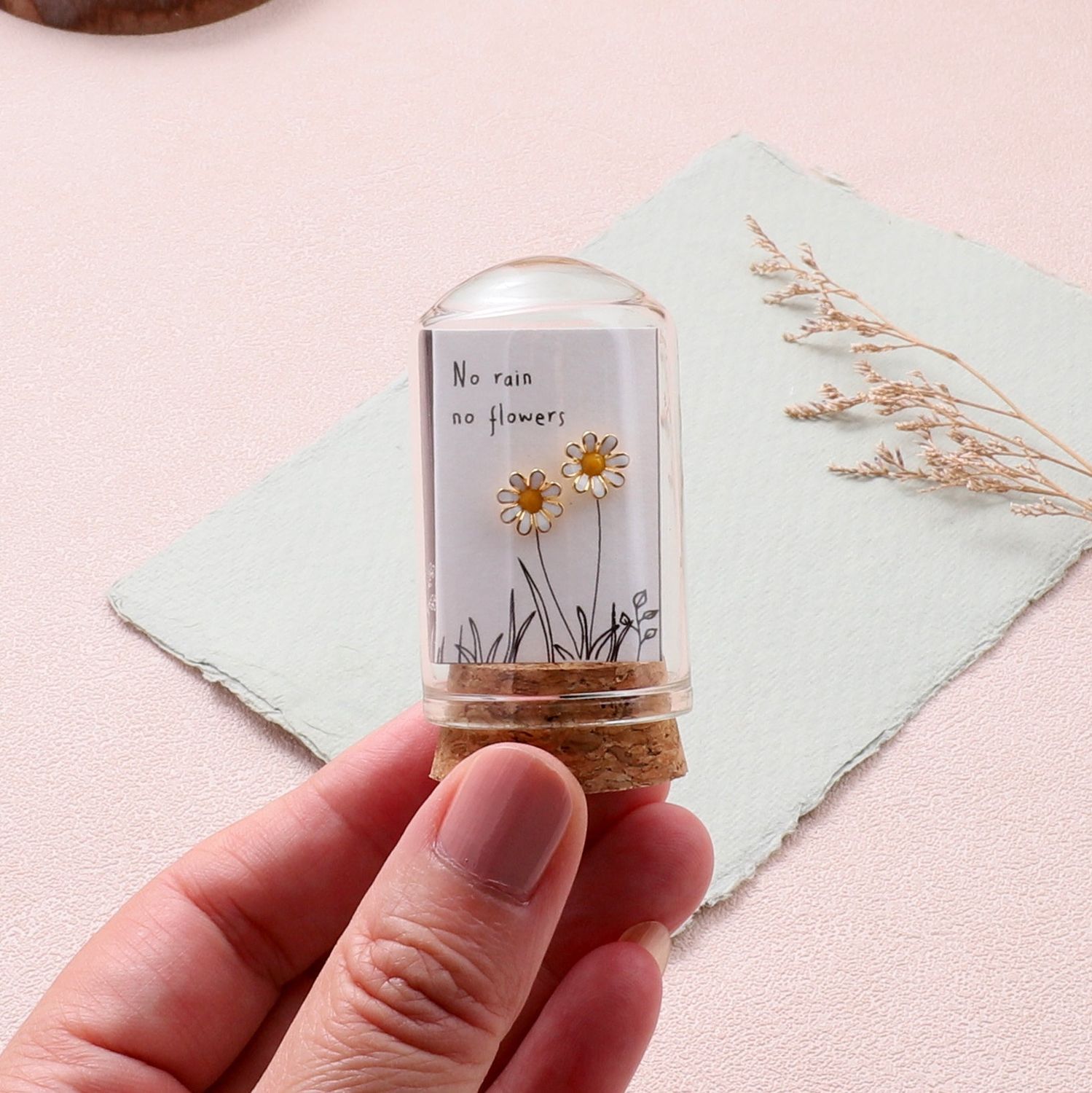 Earrings: No Rain No Flowers -, Color: Gold