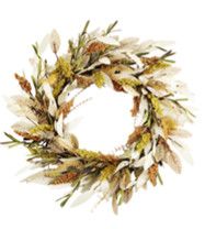 Fall Wreath 24" - Mixed Autumn Leaf with Grass